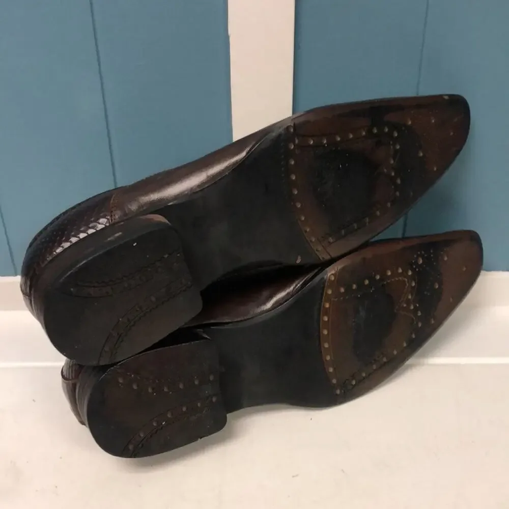 Stagecoach brown‎ leather mens shoes 41 size 11 faux snakeskin